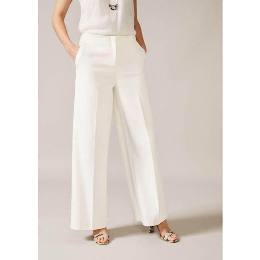 Phase Eight Raphaelle Wide Leg Suit Trouser in White Size 10 - Beales department store