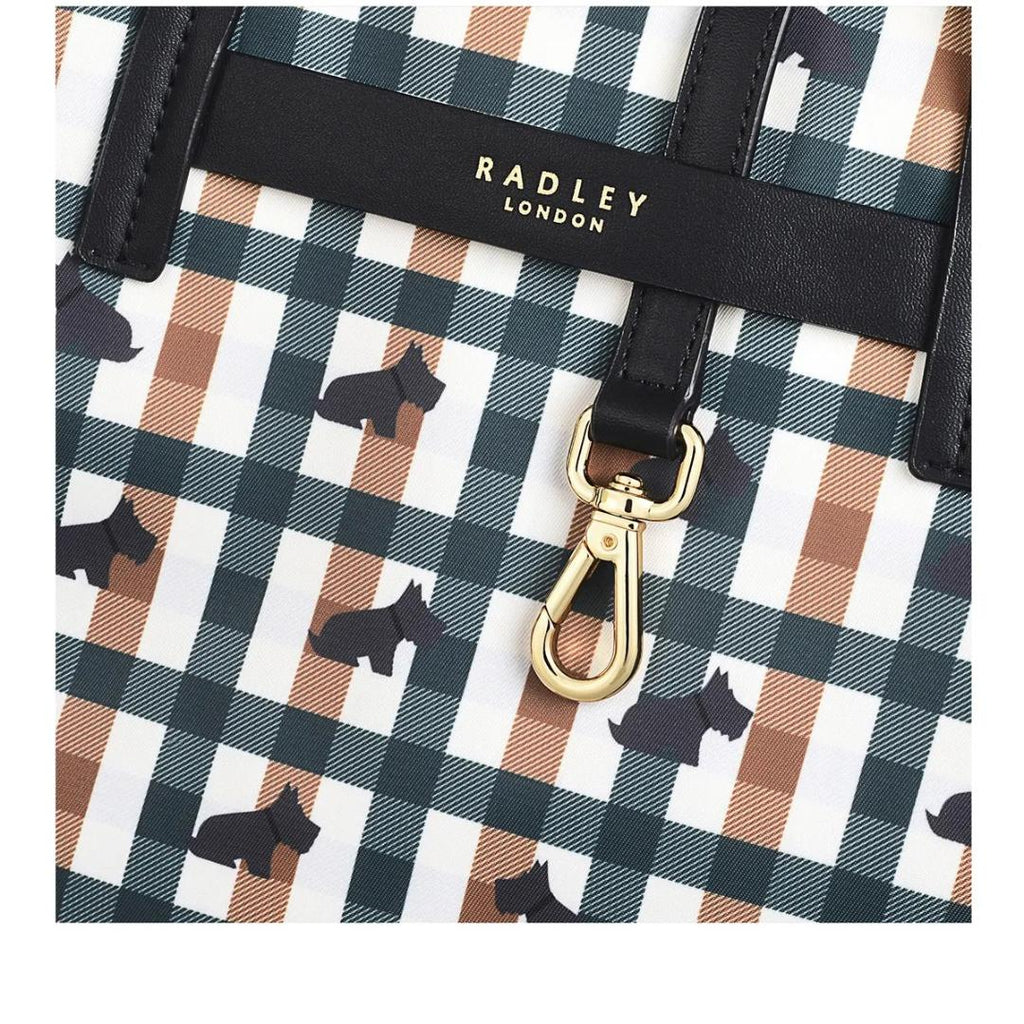 Radley Finsbury Park Checked Dog Medium Ziptop Multiway Bag - Cedar - Beales department store