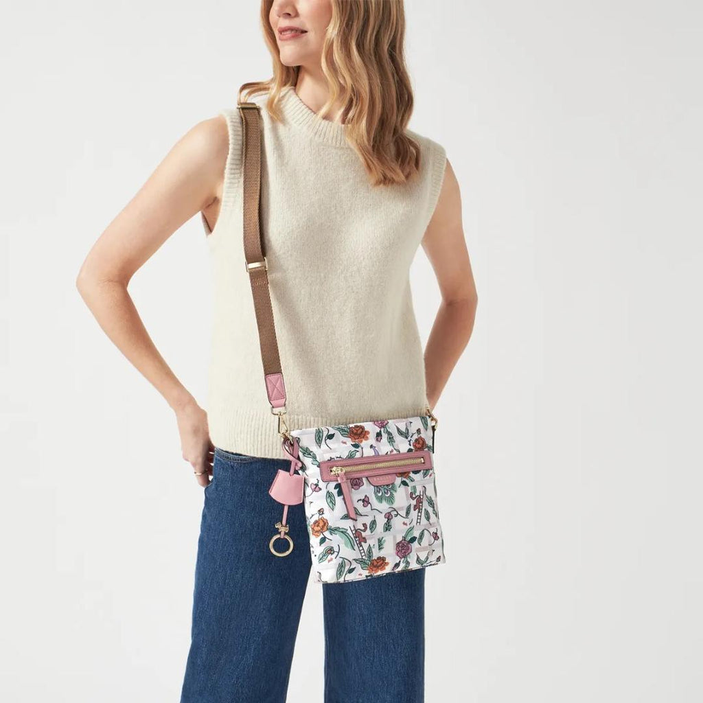 Radley Finsbury Park Regents Rose Small Ziptop Crossbody Bag - Chalk - Beales department store