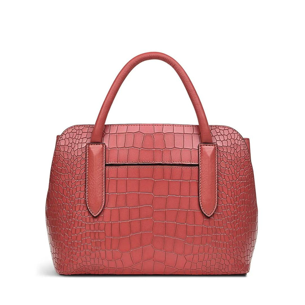 Radley Liverpool Street 2.0 Faux Croc Small Ziptop Multiway Bag - Copper Pink - Beales department store