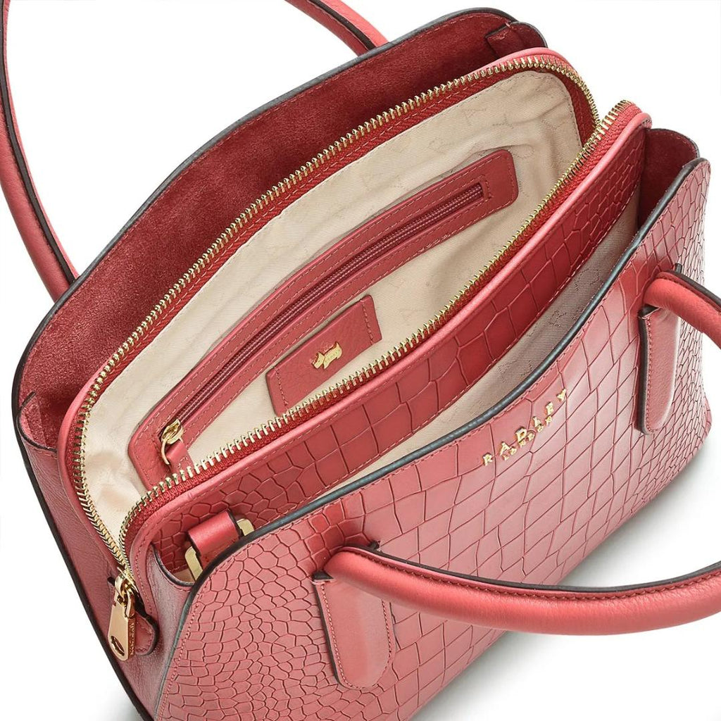 Radley Liverpool Street 2.0 Faux Croc Small Ziptop Multiway Bag - Copper Pink - Beales department store