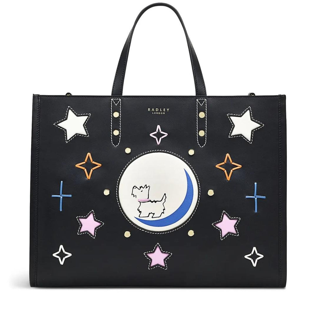 Radley To The Moon Medium Ziptop Grab Bag - Black - Beales department store