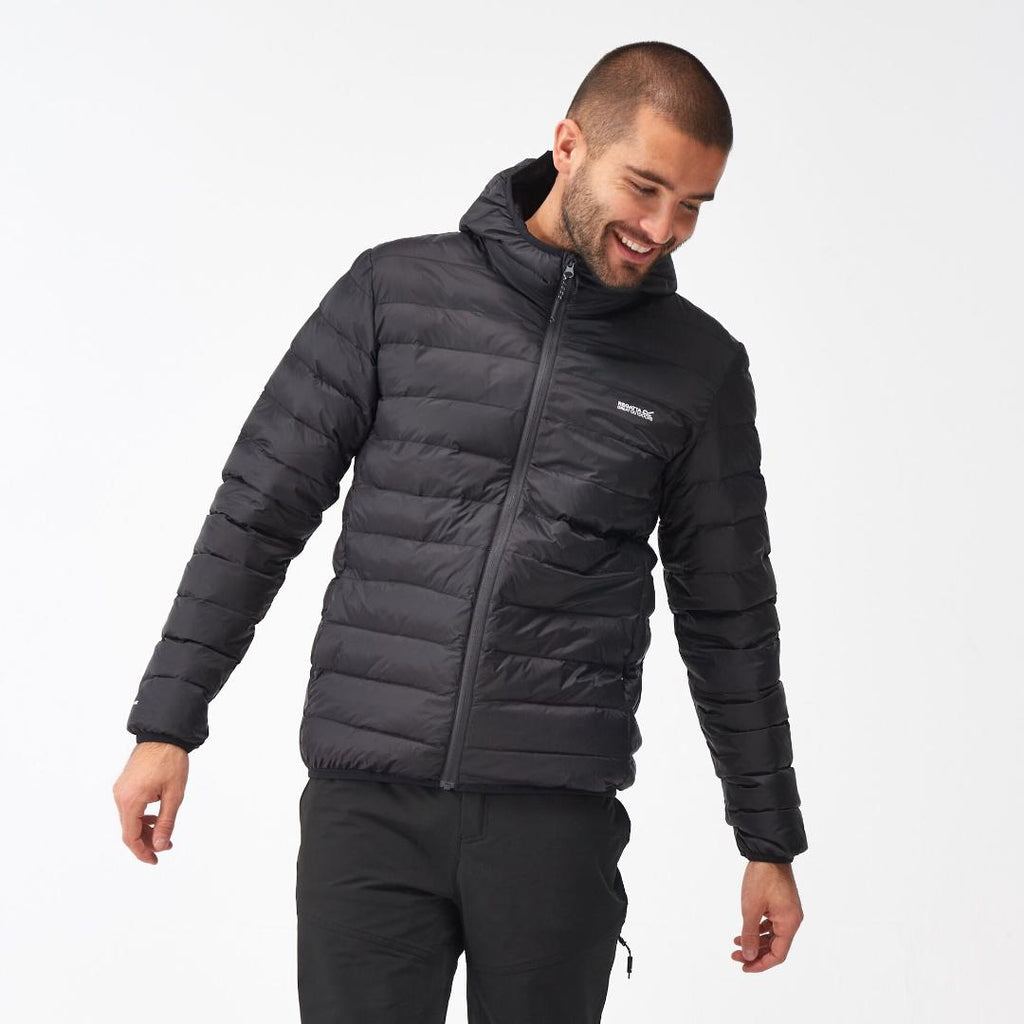 Regatta Men's Hooded Marizion Baffled Jacket - Black - Beales department store