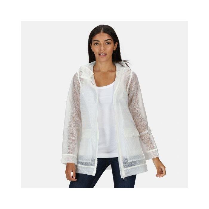 Regatta Women's Takala II Rubberised Waterproof Hooded Jacket Lace Print - Beales department store