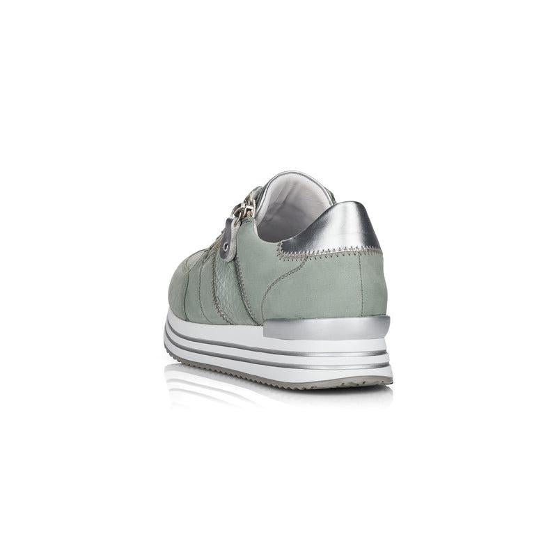 Remonte D1310-52 Green Combi Sneakers With Zip - Beales department store
