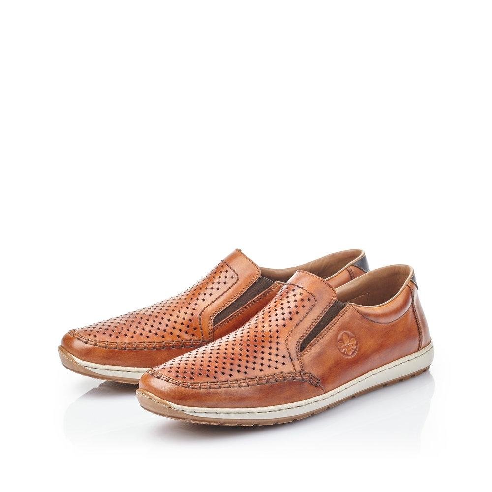 Rieker 08868-24 Men's Guido Brown Slip On Shoes - Beales department store
