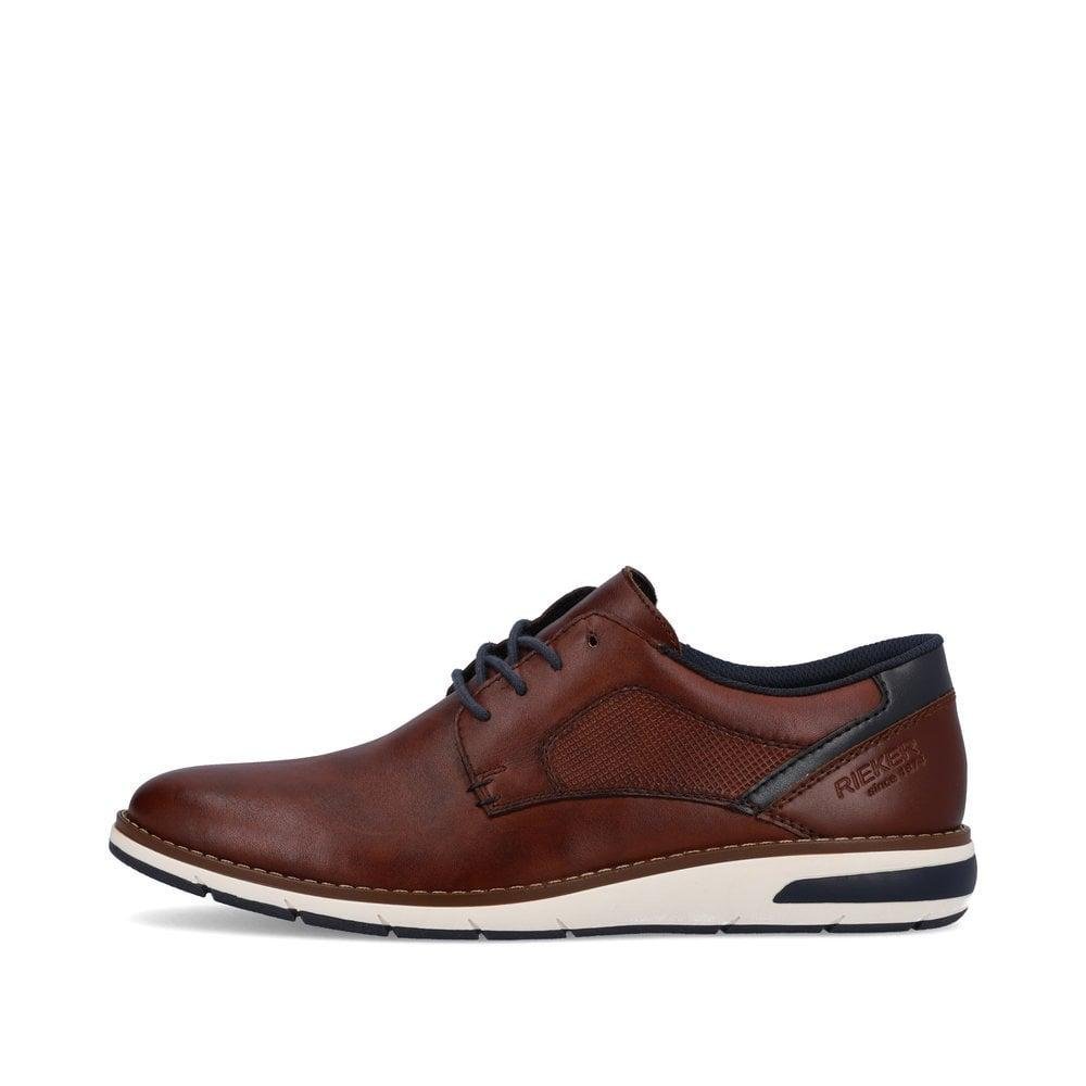 Rieker 11302-24 Dustin Mens Lace-Up Shoes - Brown - Beales department store