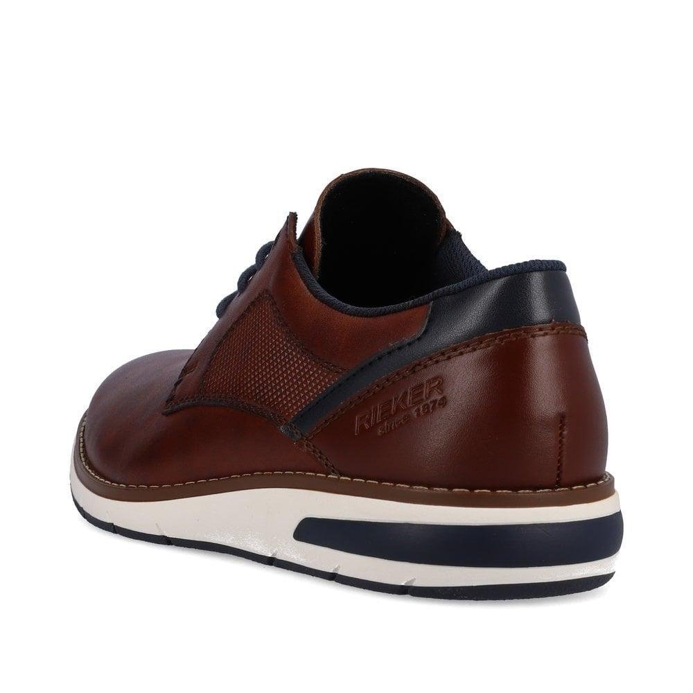 Rieker 11302-24 Dustin Mens Lace-Up Shoes - Brown - Beales department store