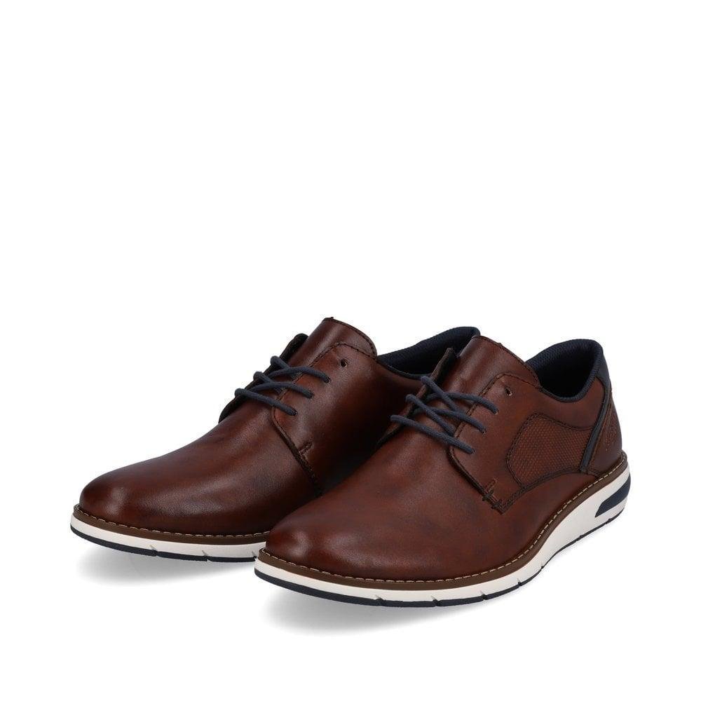 Rieker 11302-24 Dustin Mens Lace-Up Shoes - Brown - Beales department store