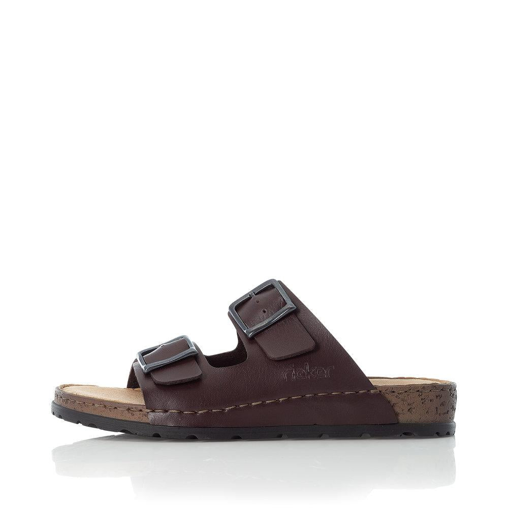 Rieker 25690-26 Men's Brown Slip On Sandals - Beales department store
