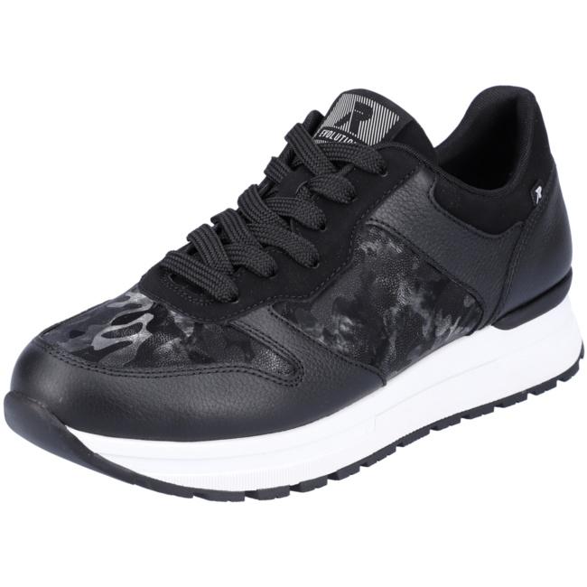Rieker 40804-00 Womens Lace-Up Trainers - Black Combi - Beales department store