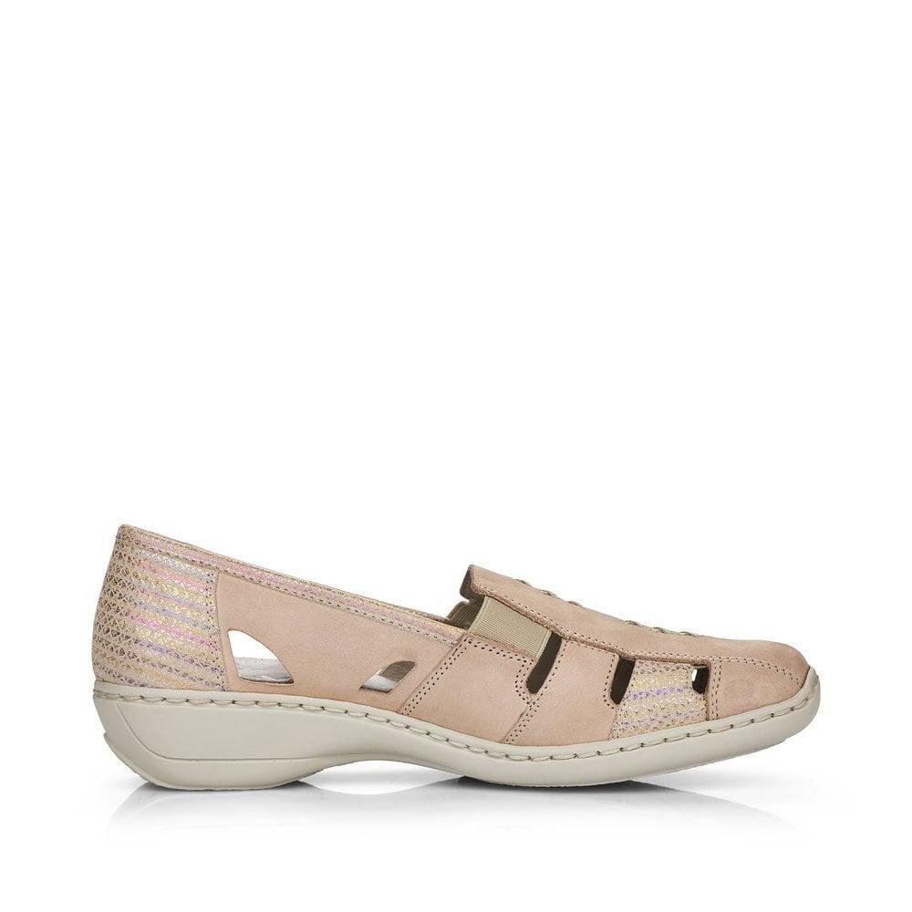 Rieker 41385-60 Doris Womens Slip-on Shoes - Beige - Beales department store