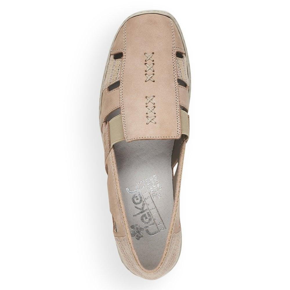 Rieker 41385-60 Doris Womens Slip-on Shoes - Beige - Beales department store