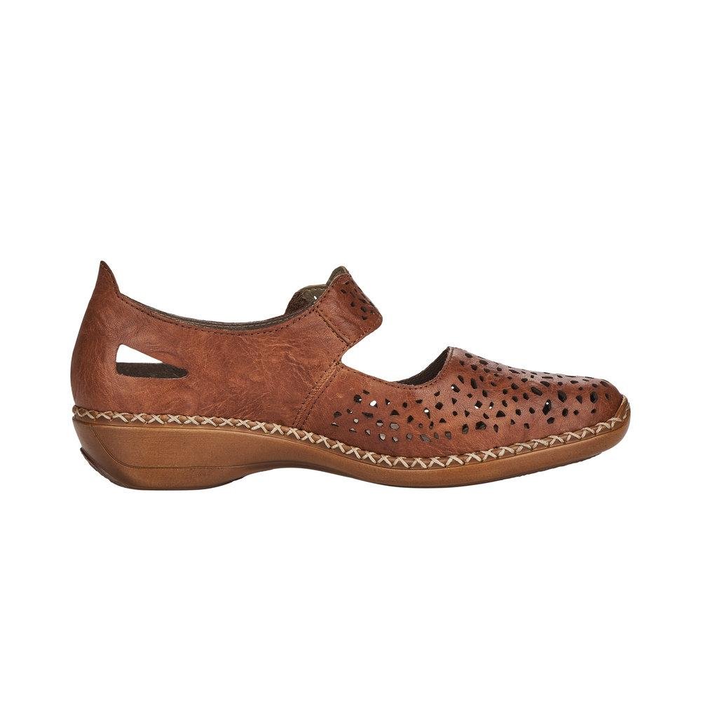 Rieker 41397-22 Ladies Doris Brown Slip On Shoes - Beales department store
