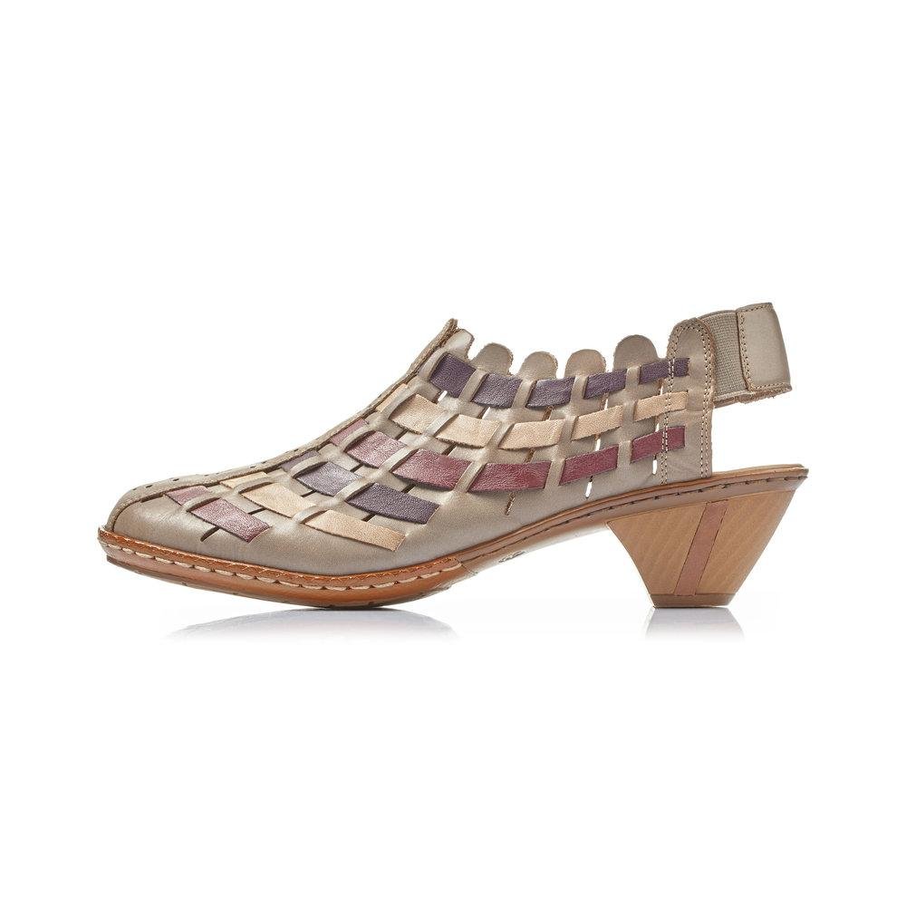Rieker 46778-62 Ladies Beige Combination Slip On Shoes - Beales department store