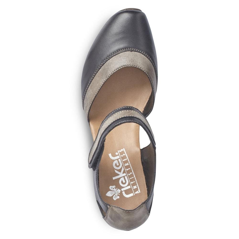 Rieker 49780-00 Ladies Mirjam Black Combination Slip On Shoes - Beales department store