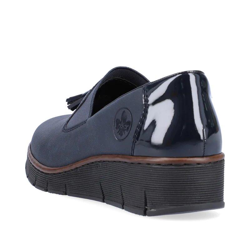 Rieker 53751-14 Slip-On Ladies Shoes - Blue - Beales department store