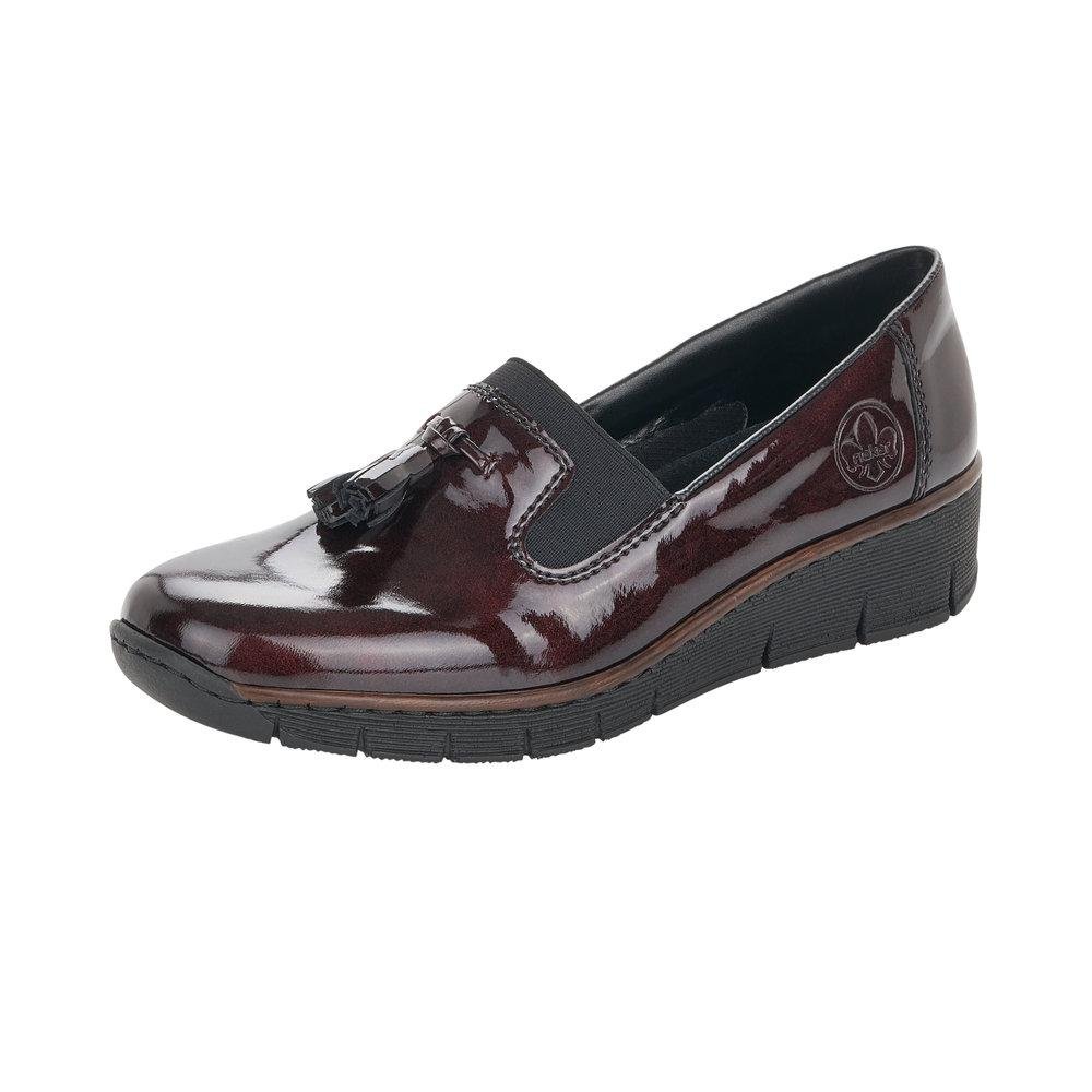 Rieker 53751-35 Ladies Red Slip On Shoes - Beales department store