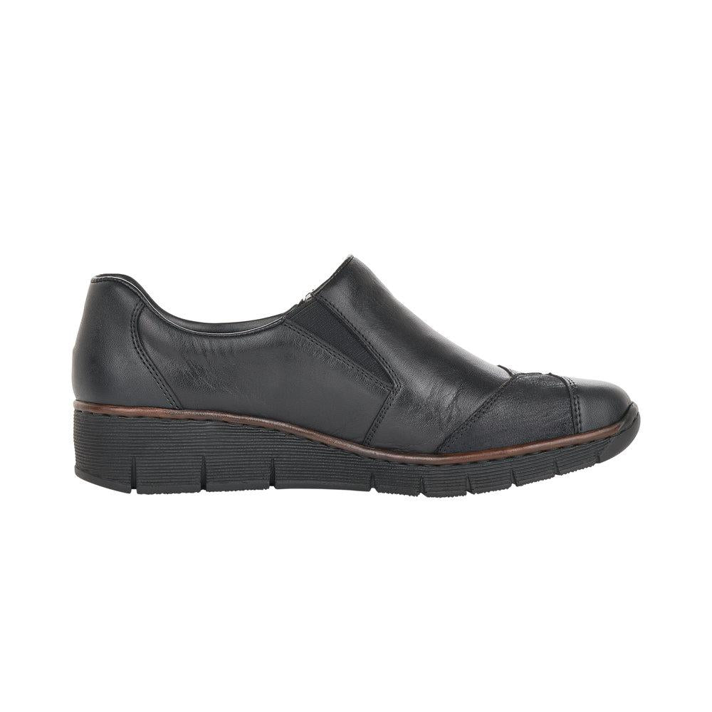 Rieker 53761-00 Ladies Black Shoes - Beales department store