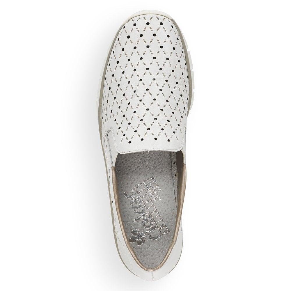 Rieker 53795-80 Doris Ladies Elasticated Shoes - White - Beales department store