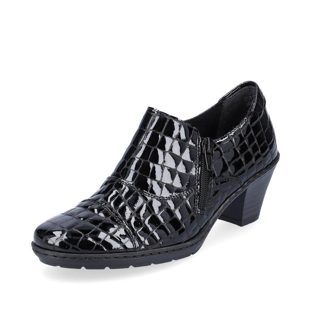 Rieker 57173-03 Ladies Patent Shoes - Black - Beales department store