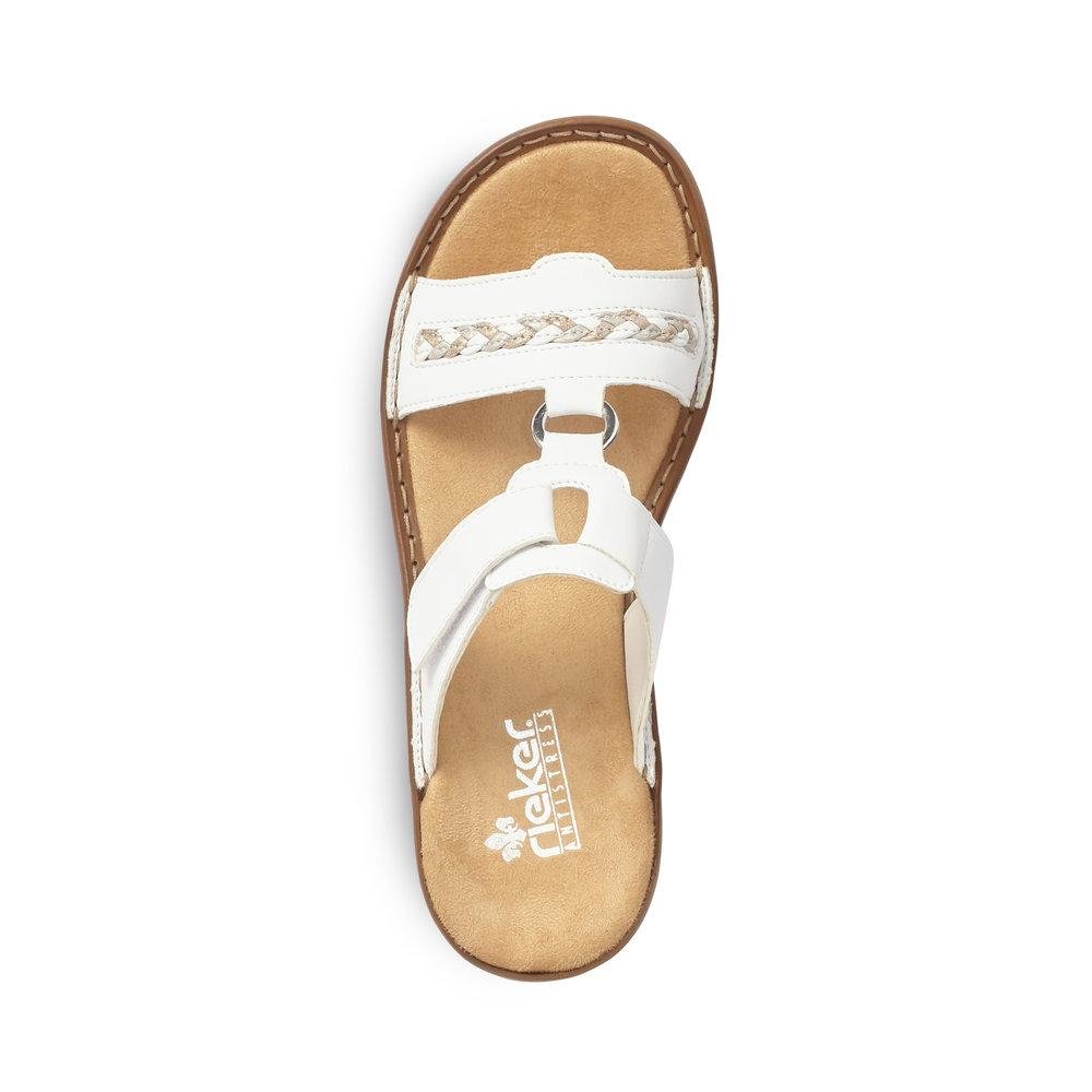 Rieker 60888-80 Ladies Regina White Slip On Sandals - Beales department store