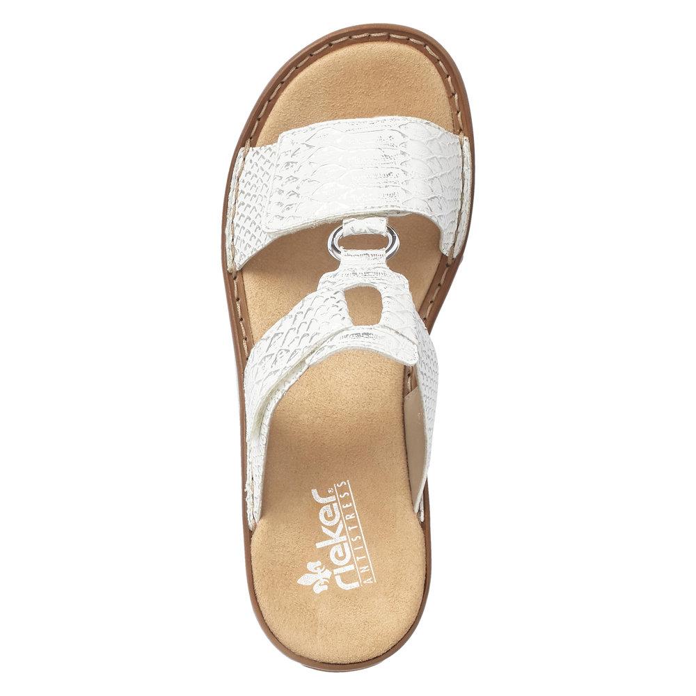 Rieker 608P9-80 Ladies Regina White Slip On Sandals - Beales department store