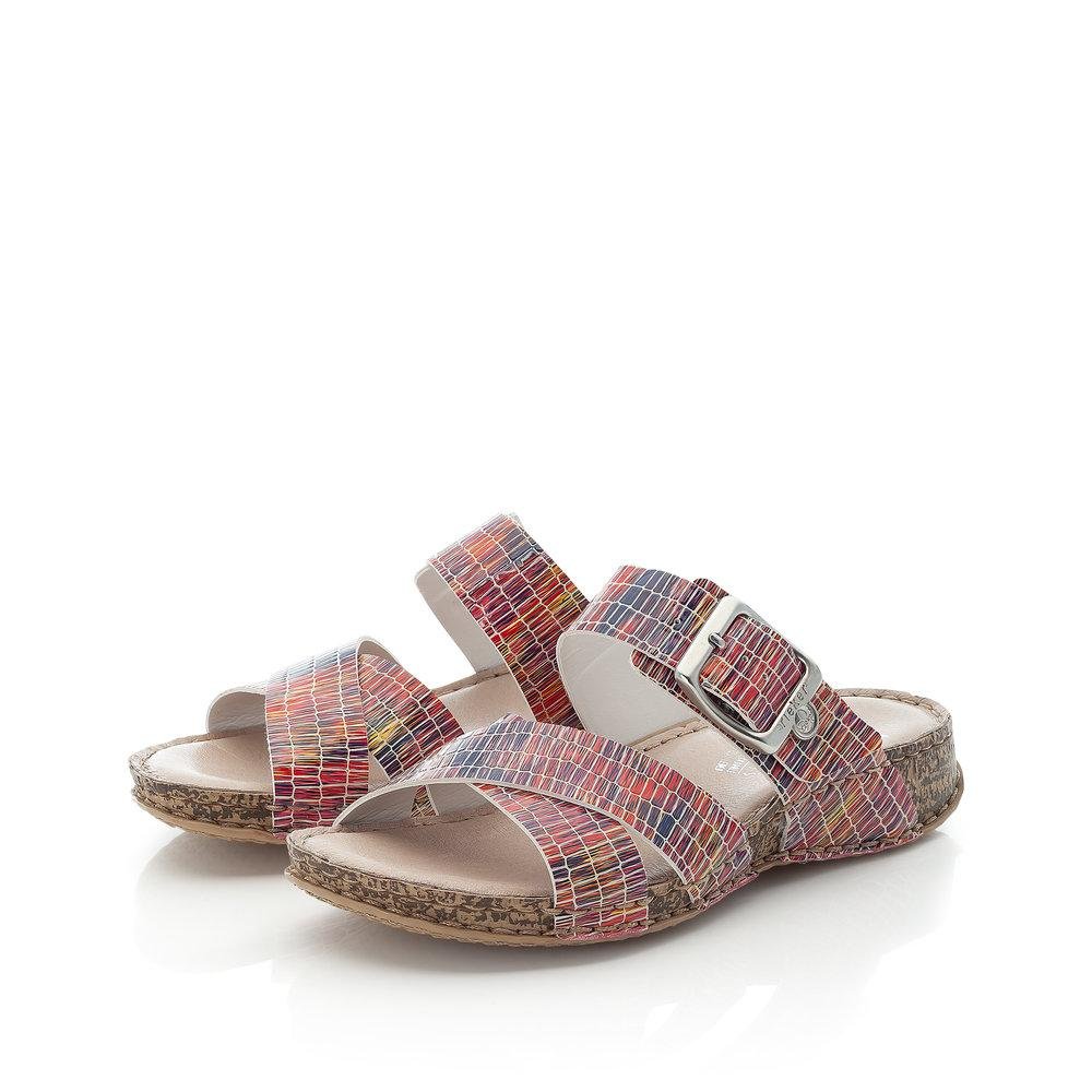 Rieker 61198-90 Ladies Lena Multi-Coloured Slip On Sandals - Beales department store