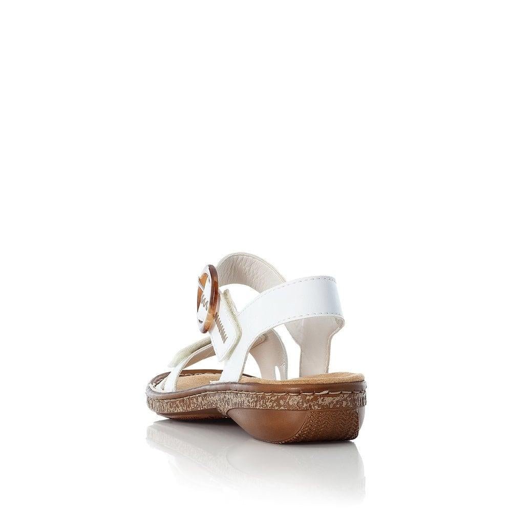 Rieker 628Z3-80 White Ladies Sandals - Beales department store