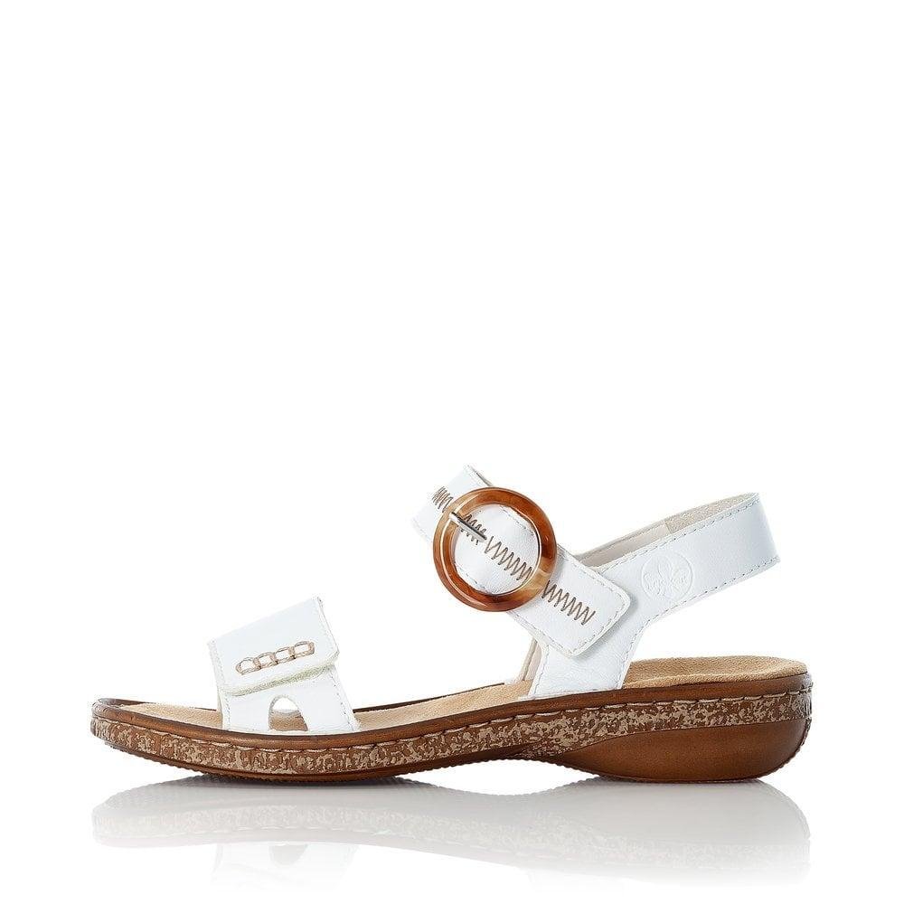 Rieker 628Z3-80 White Ladies Sandals - Beales department store