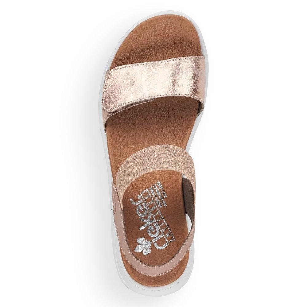 Rieker 64300-31 Jolanda Ladies Sandals - Rose - Beales department store