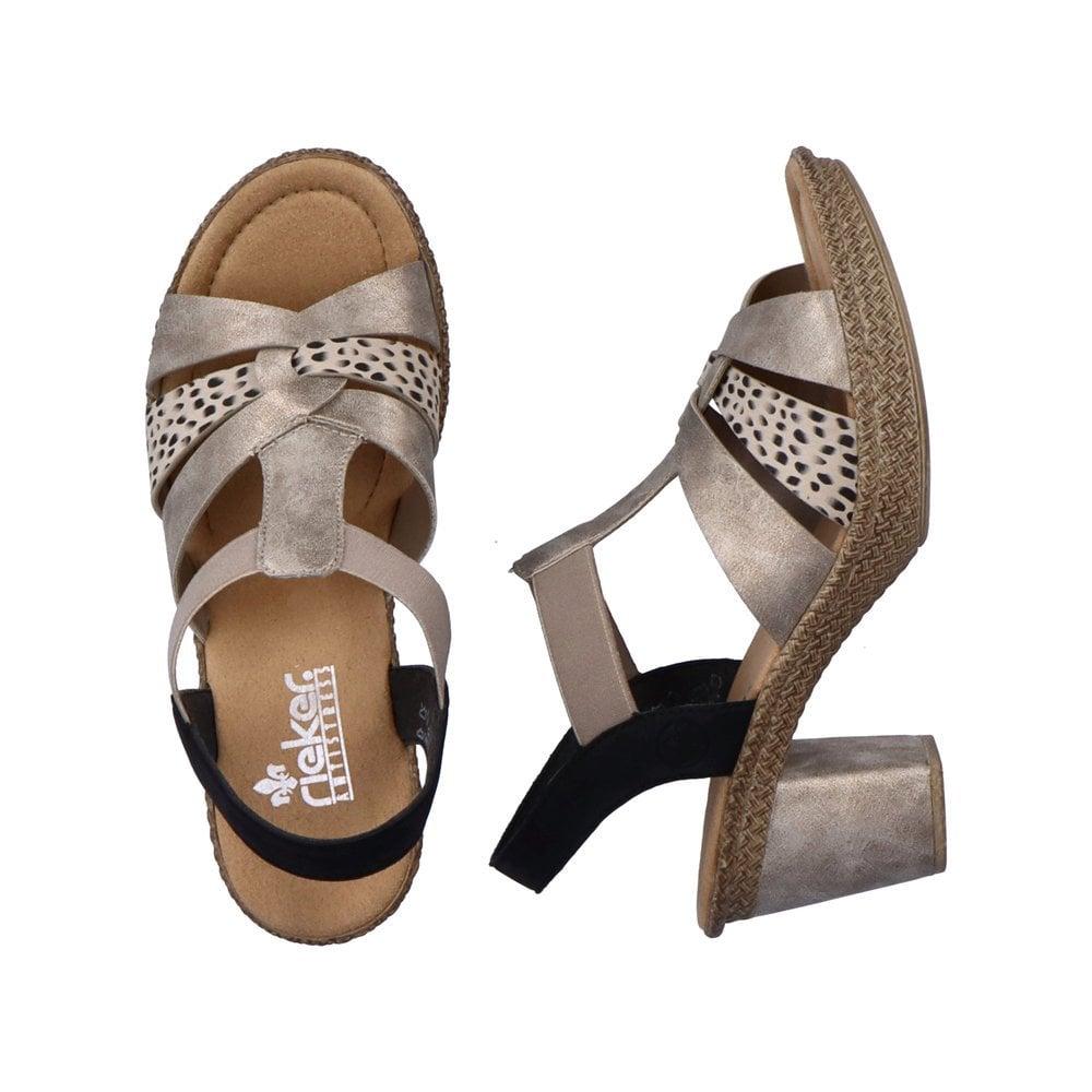 Rieker 665K3-60 Rabea Womens Sandals - Beige - Beales department store