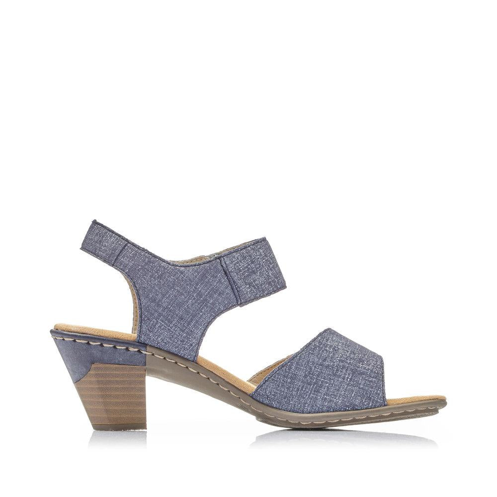 Rieker 67369-13 Ladies Aileen Blue Fastener Sandals - Beales department store