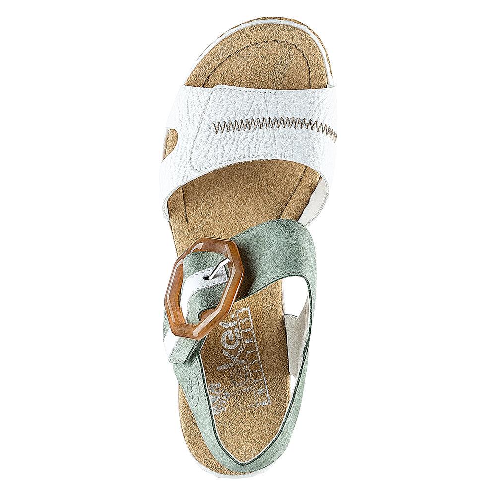 Rieker 67476-81 Ladies White Combination Fastener Sandals - Beales department store