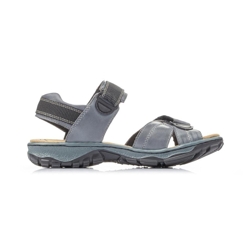Rieker 68851-12 Ladies Clara Blue Fastener Sandals - Beales department store