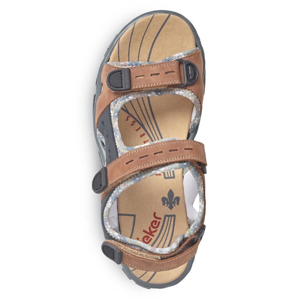 Rieker 68872-25 Ladies Clara Brown Combination Fastener Sandals - Beales department store