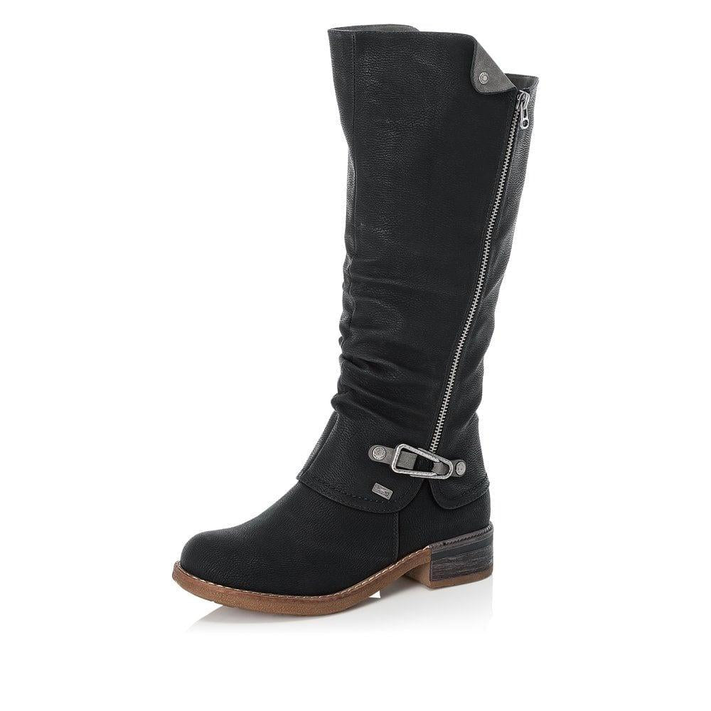 Rieker 94652-00 Womens Zipper Boots - Black - Beales department store