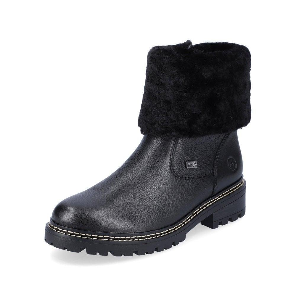 Rieker D0B71-01 Stefanie Womens Boots - Black - Beales department store