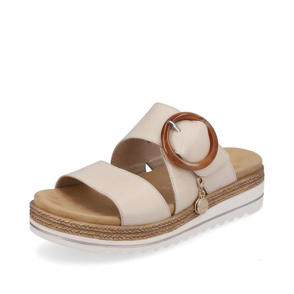 Rieker D0Q51-80 Jocelyn Womens Sandals - White Combi - Beales department store