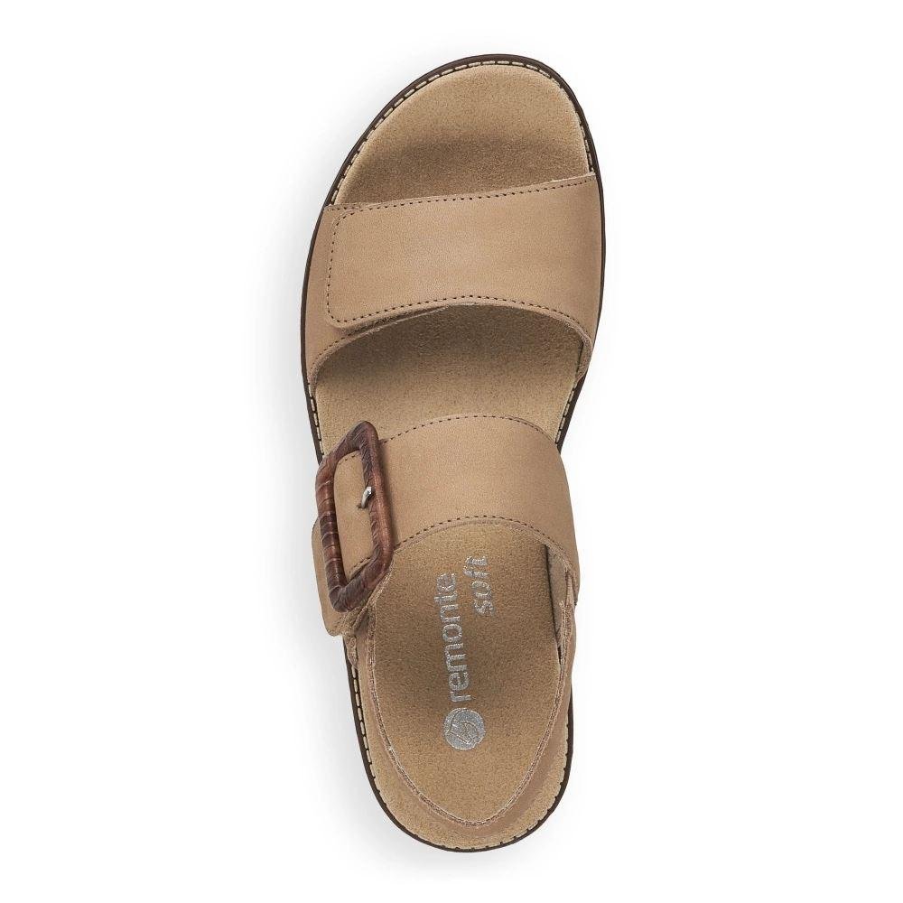Rieker D2067-60 Remonte Jocelyn Ladies Sandals S2 - Beige - Beales department store