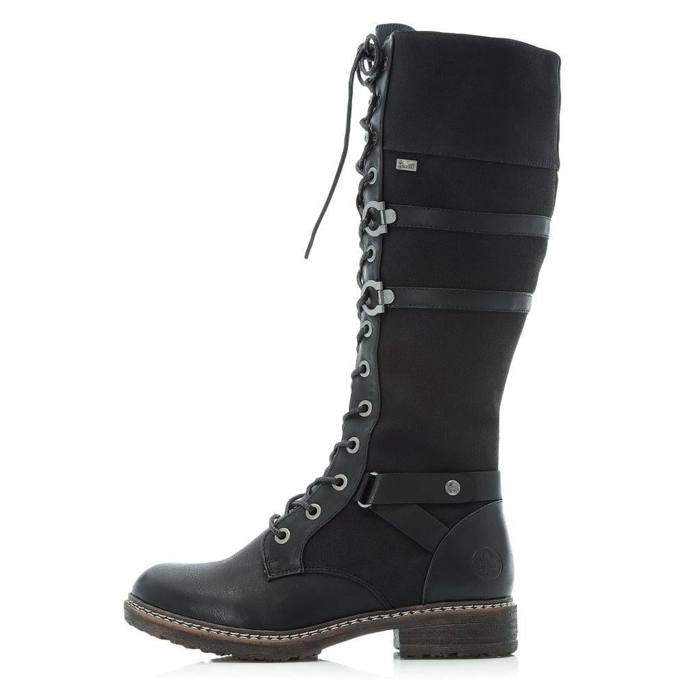 Rieker Dominika Ladies Long Boots Black - Beales department store
