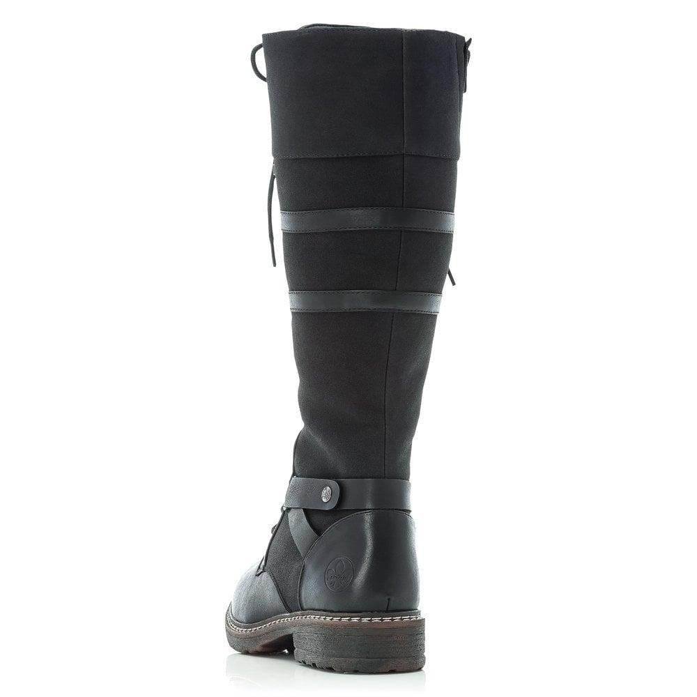 Rieker Dominika Ladies Long Boots Black - Beales department store