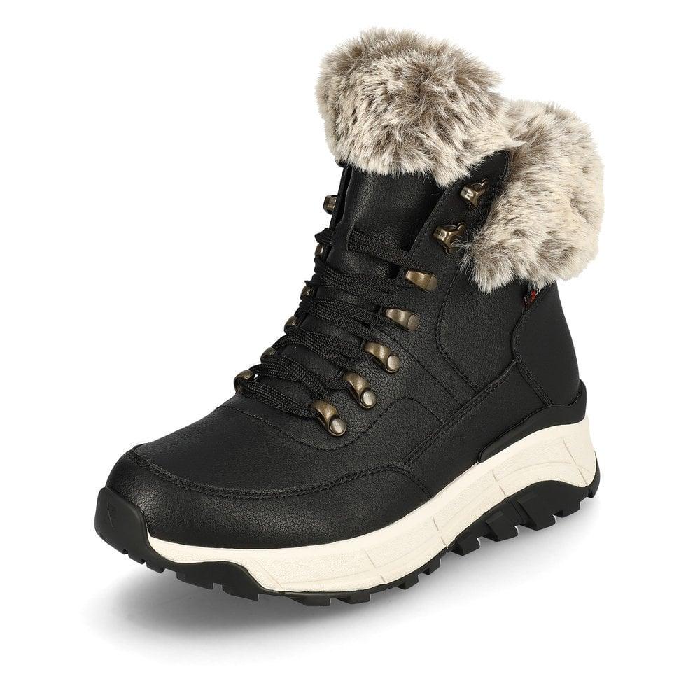 Rieker Evolution W0063-00 Deborah Womens Boots - Black - Beales department store