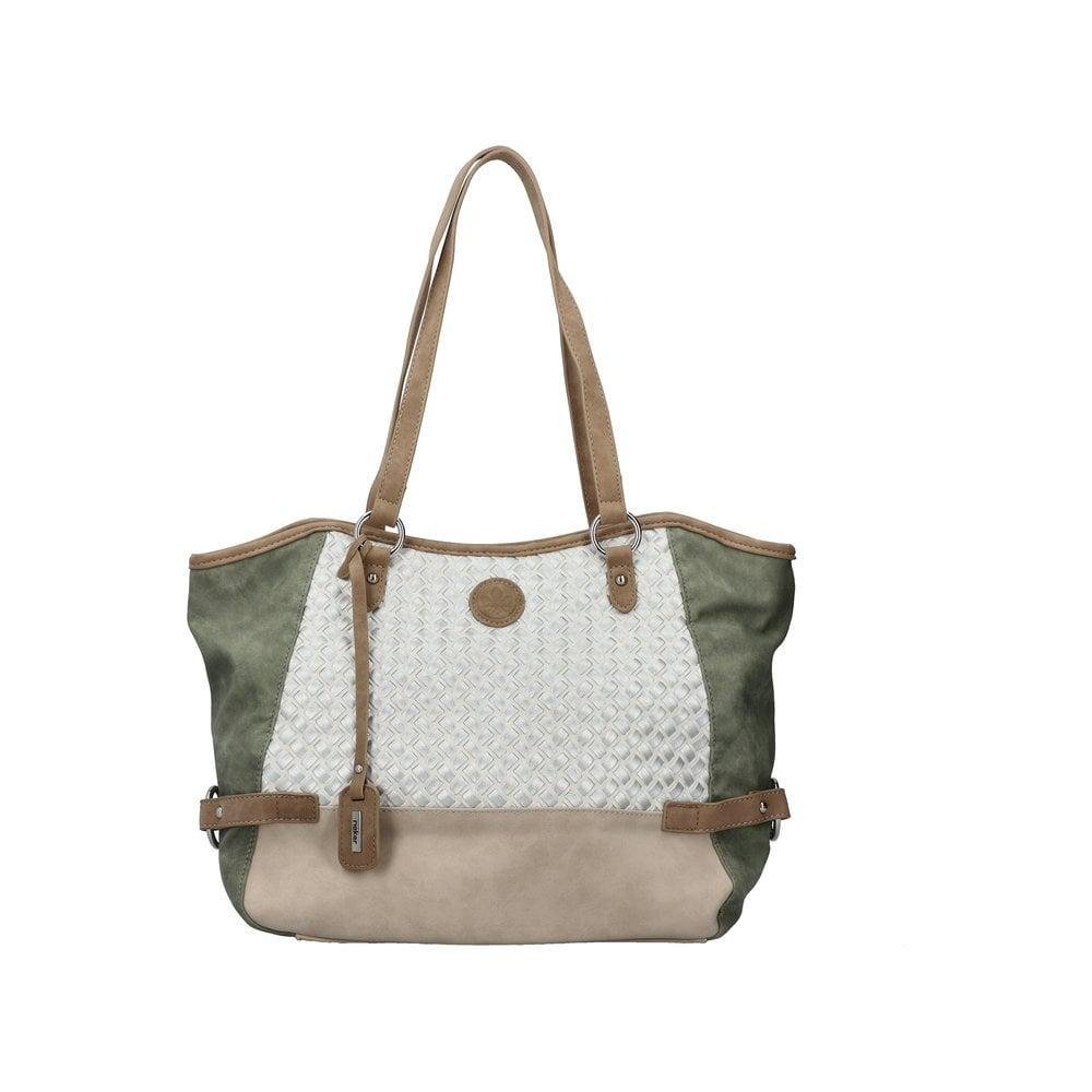 Rieker H1066-96 Handbag - White/Olive Multi - Beales department store