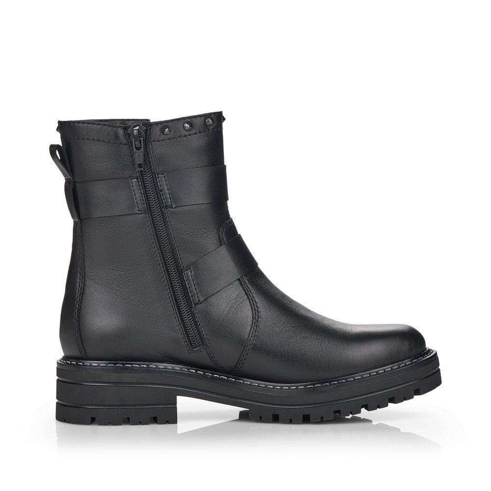 Rieker Hazel Ladies Black Ankle Boots Black - Beales department store