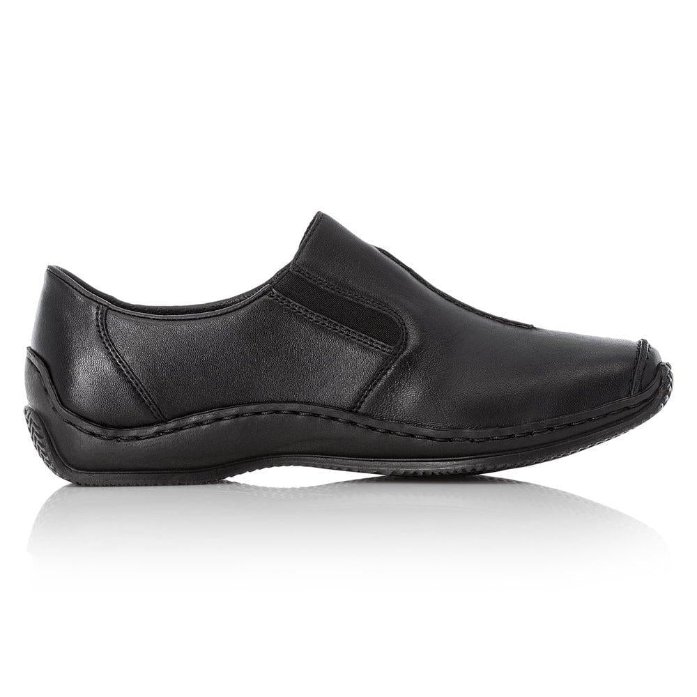 Rieker L1751-00 Celia Ladies Slip-On Shoes - Black - Beales department store
