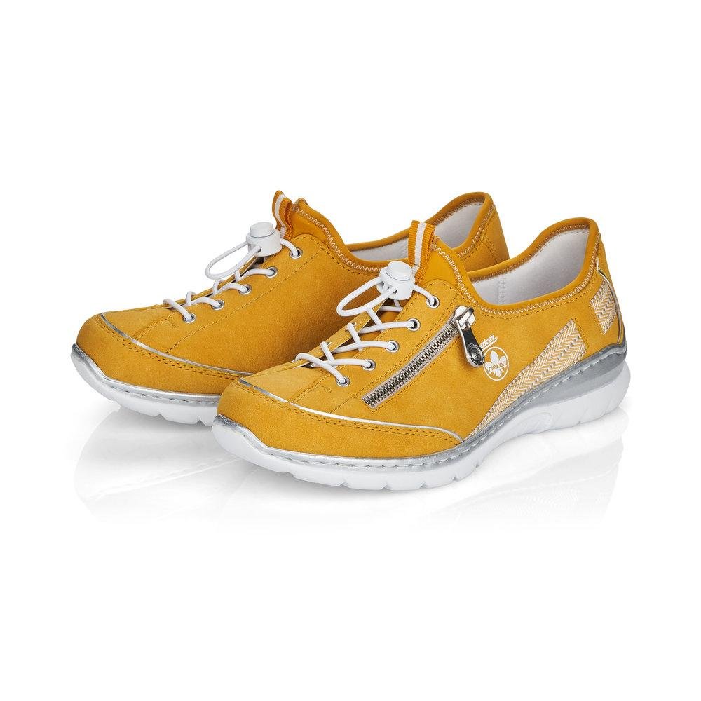 Rieker L32T4-68 Nikita Ladies Yellow Lace Up Shoes - Beales department store