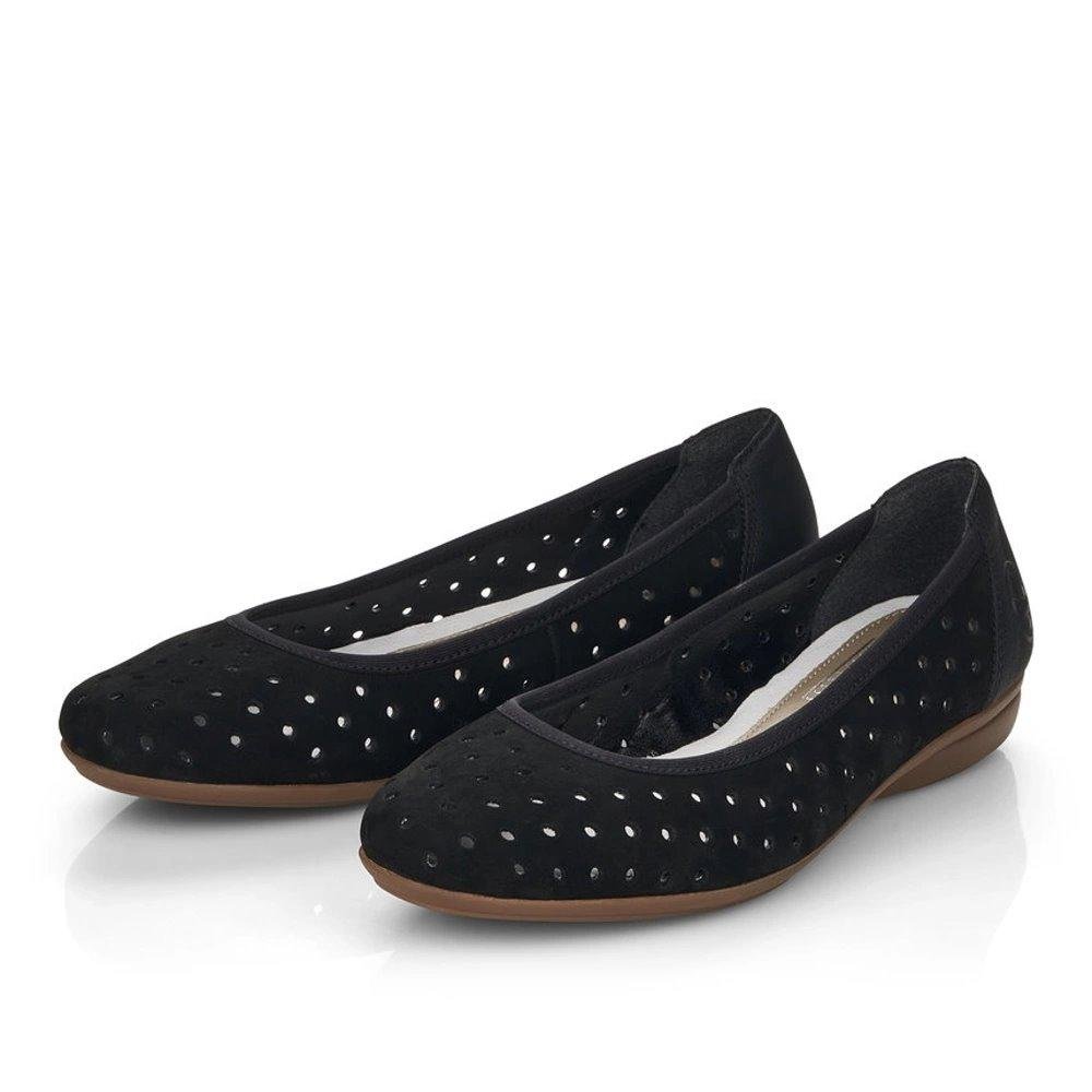 Rieker L8355-00 Ladies Slip-on Shoes - Black - Beales department store