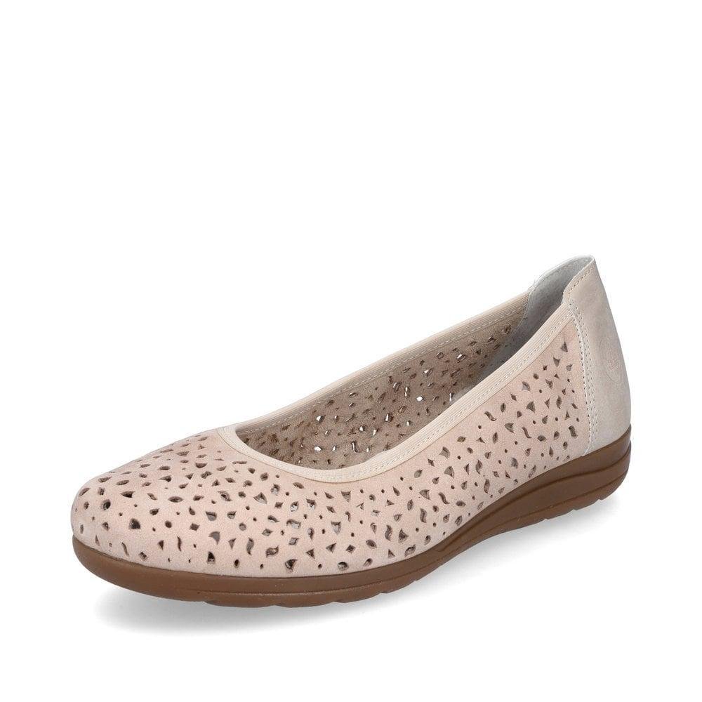 Rieker L9365-61 Anita Womens Slip On Shoes - Beige - Beales department store