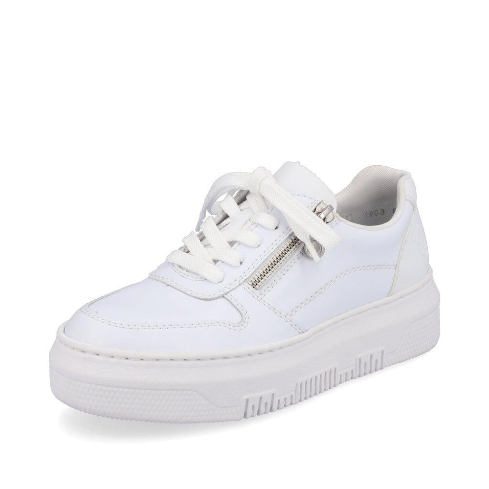 Rieker M1903-80 Enya Womens Trainers - White - Beales department store